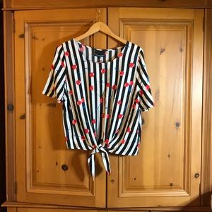 Cynthia Rowley Tie Front Blouse